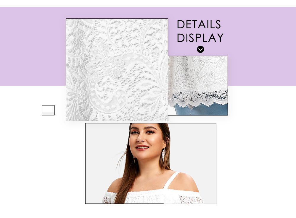 Plus Size Lace Hollow Out Blouse