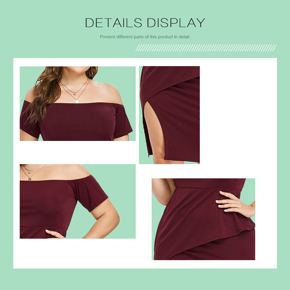 Plus Size Off Shoulder Bodycon Dress