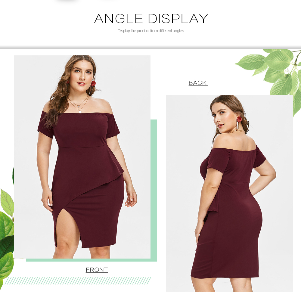 Plus Size Off Shoulder Bodycon Dress