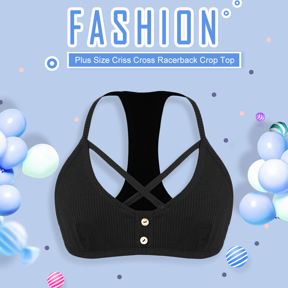 Plus Size Criss Cross Crop Top