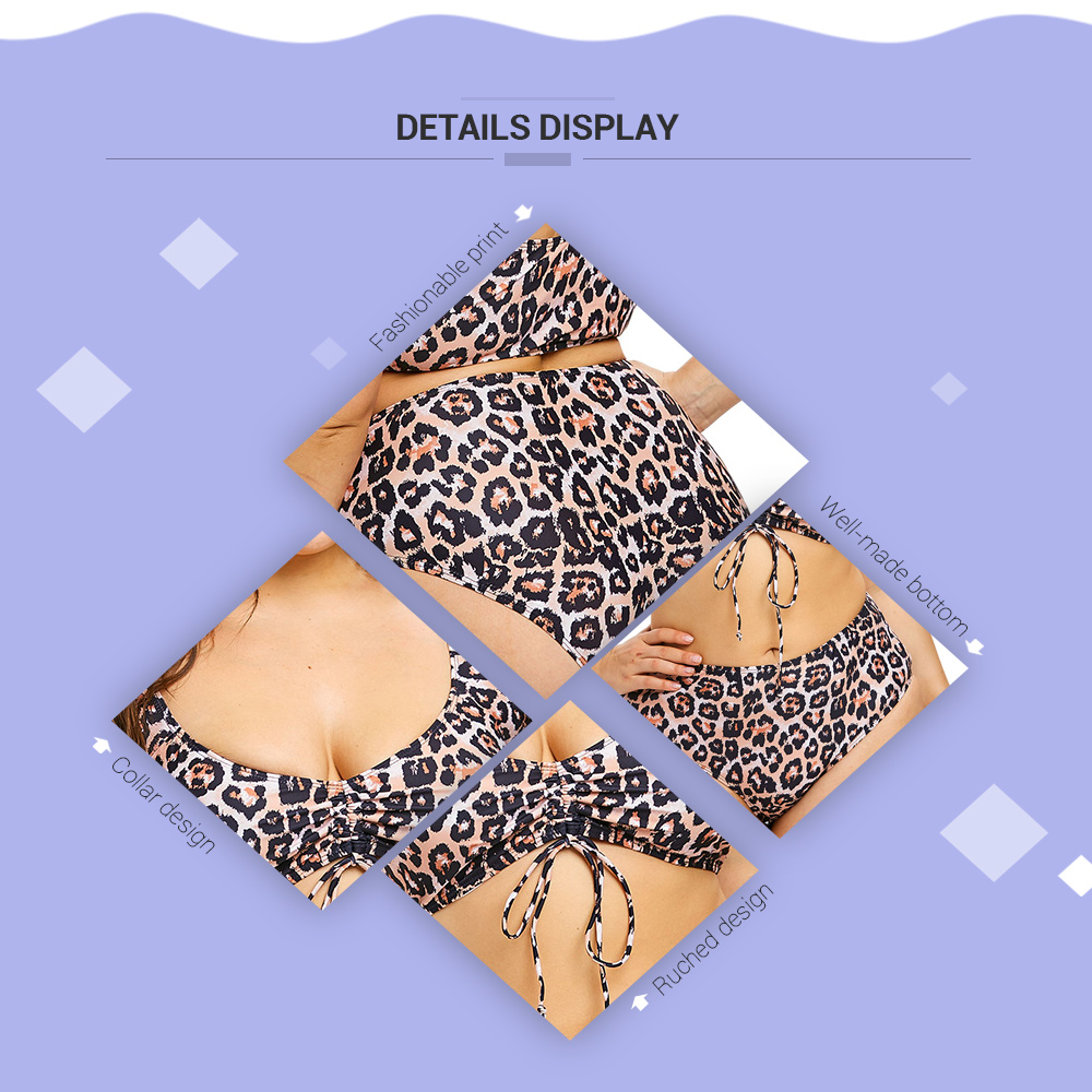 Plunge Plus Size Leopard Bikini Set