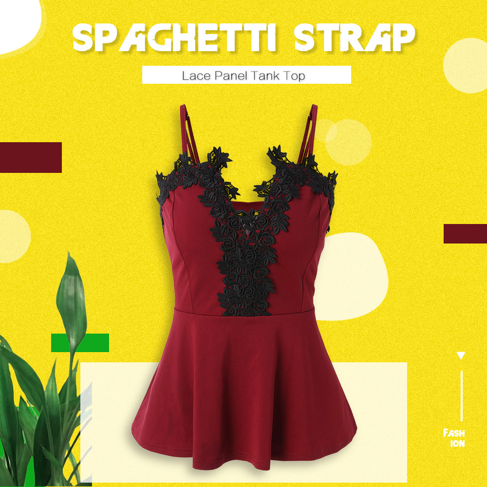 Peplum Spaghetti Strap Tank Top