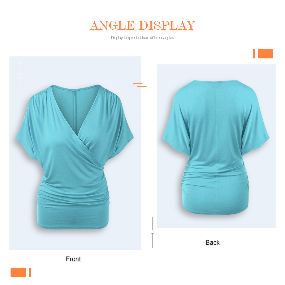 Plus Size Ruched Draped Wrap T-shirt