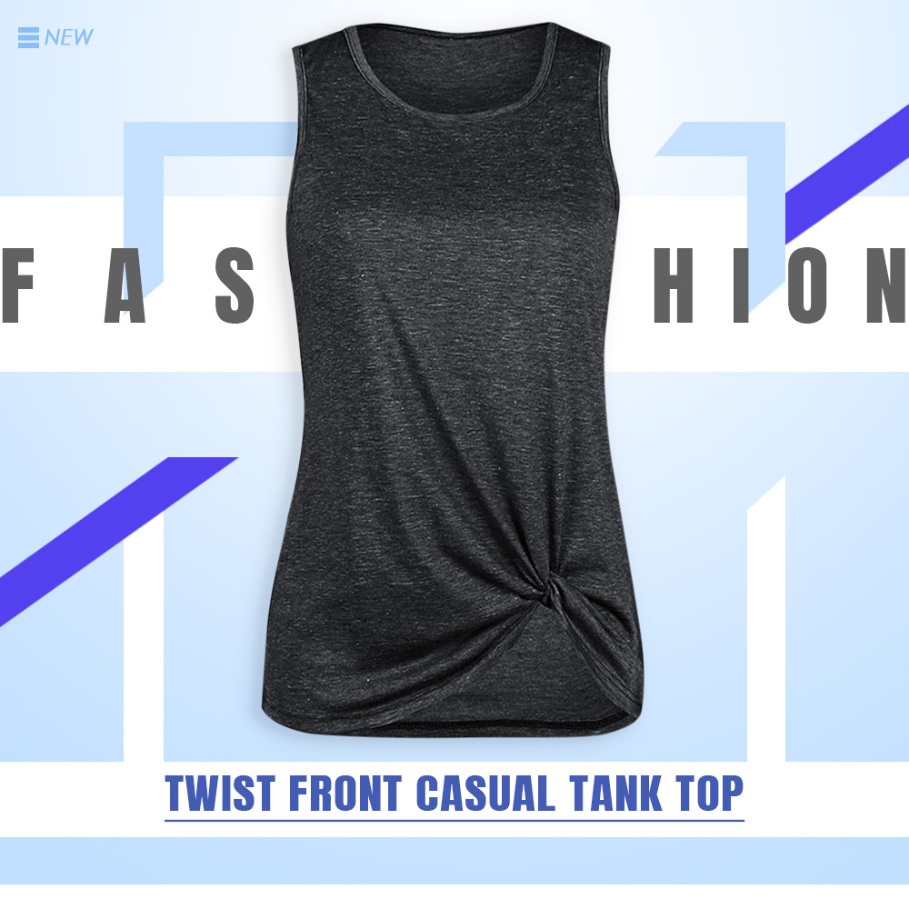 Twist Front Casual Tank Top