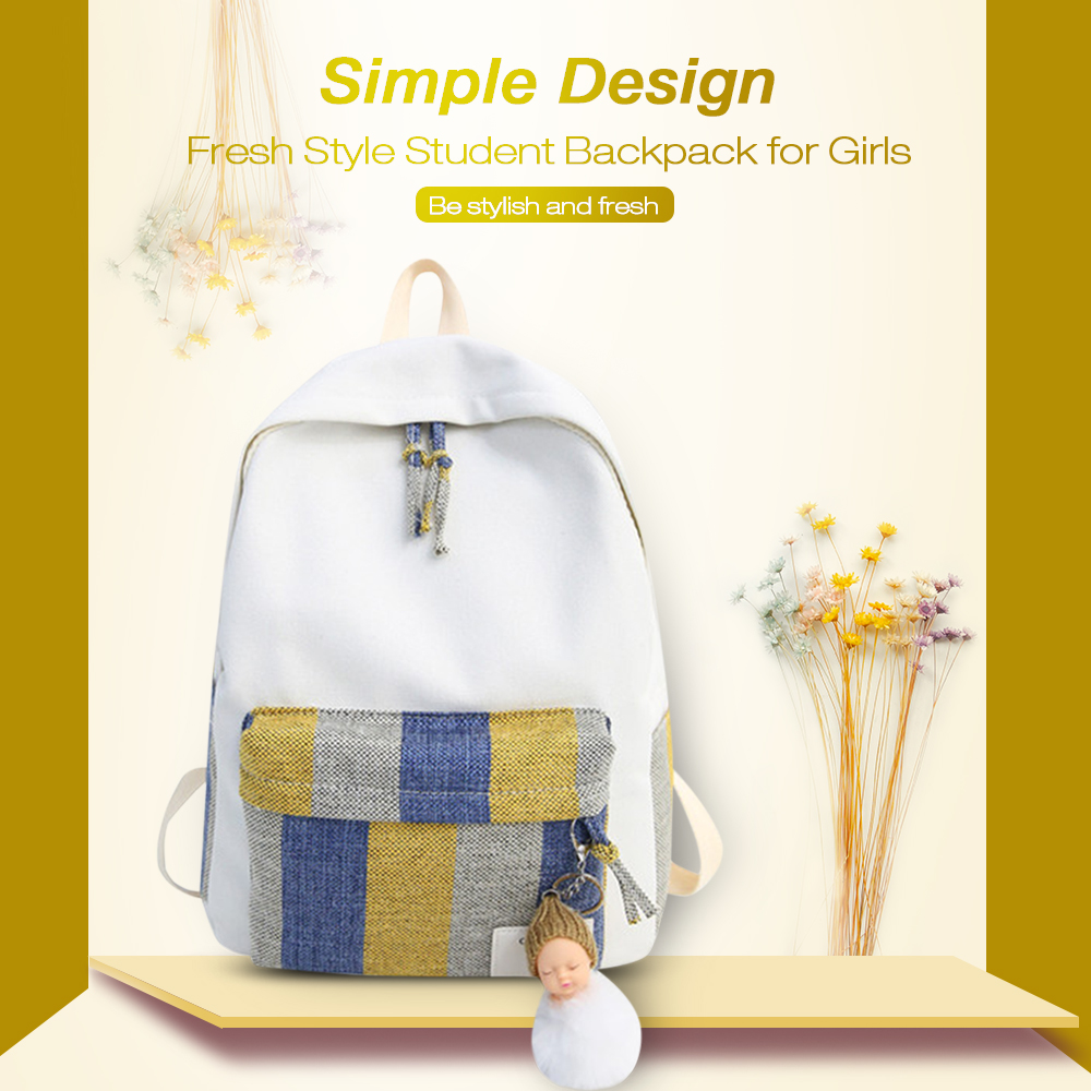 Guapabien Simple Design Fresh Style Student Backpack for Girls