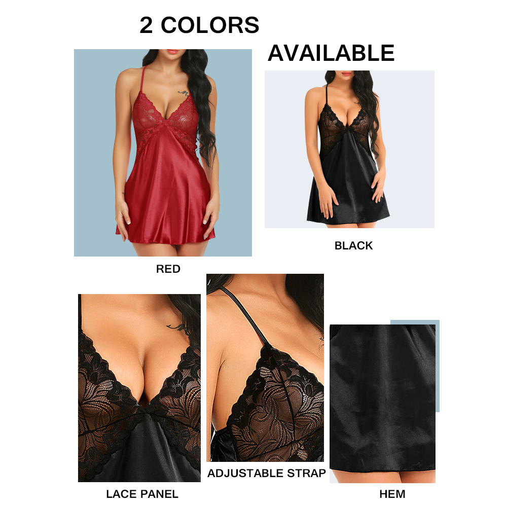 Lace Panel Criss Cross T Back Babydoll