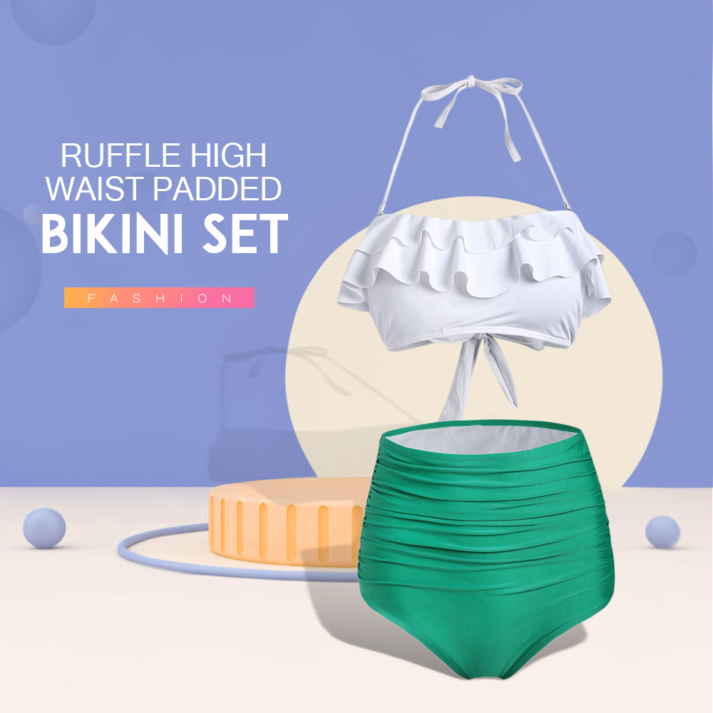 Ruffle High Waist Padded Bikini Set