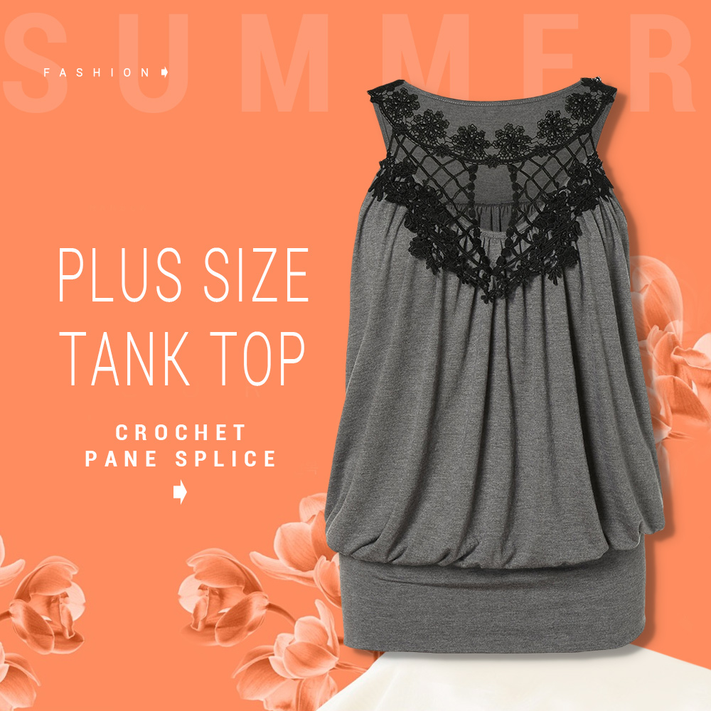 Plus Size Cut Out Blouson Tank Top