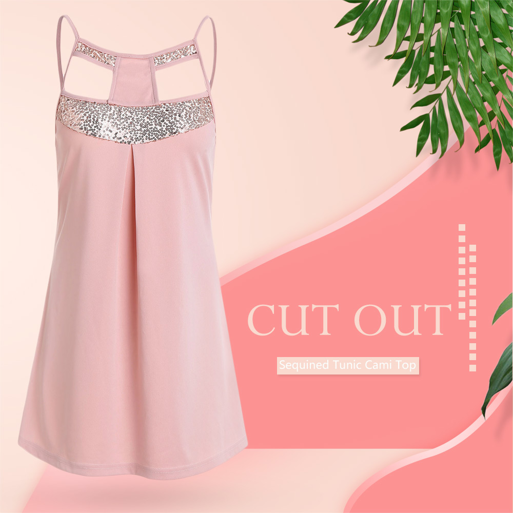 Sequined Cut Out Cami Top Sequined Cut Out Cami Top