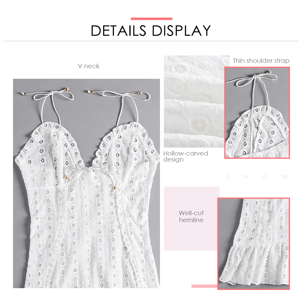 Sexy Openwork Floral Ruffled Hip Women Dress