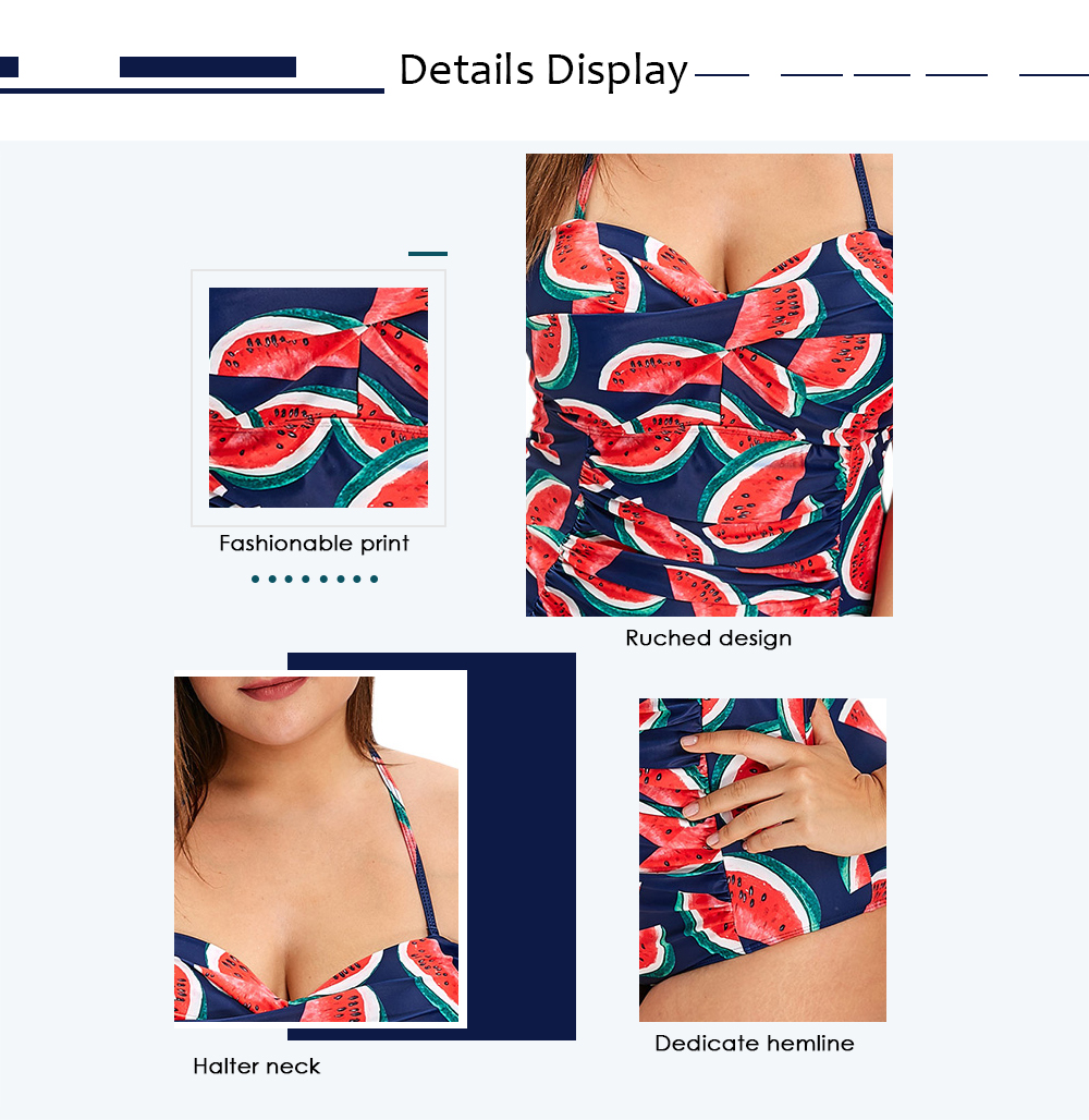 Plus Size Watermelon Print Swimsuit