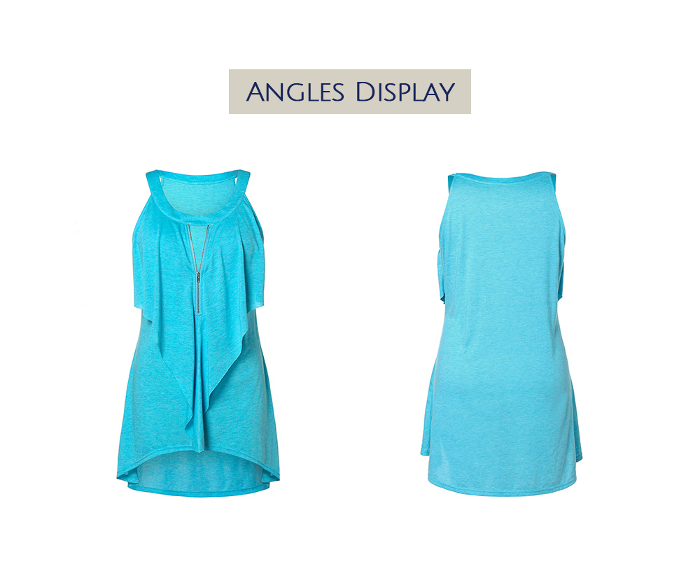 Plus Size Ruffles High Low Tank Top
