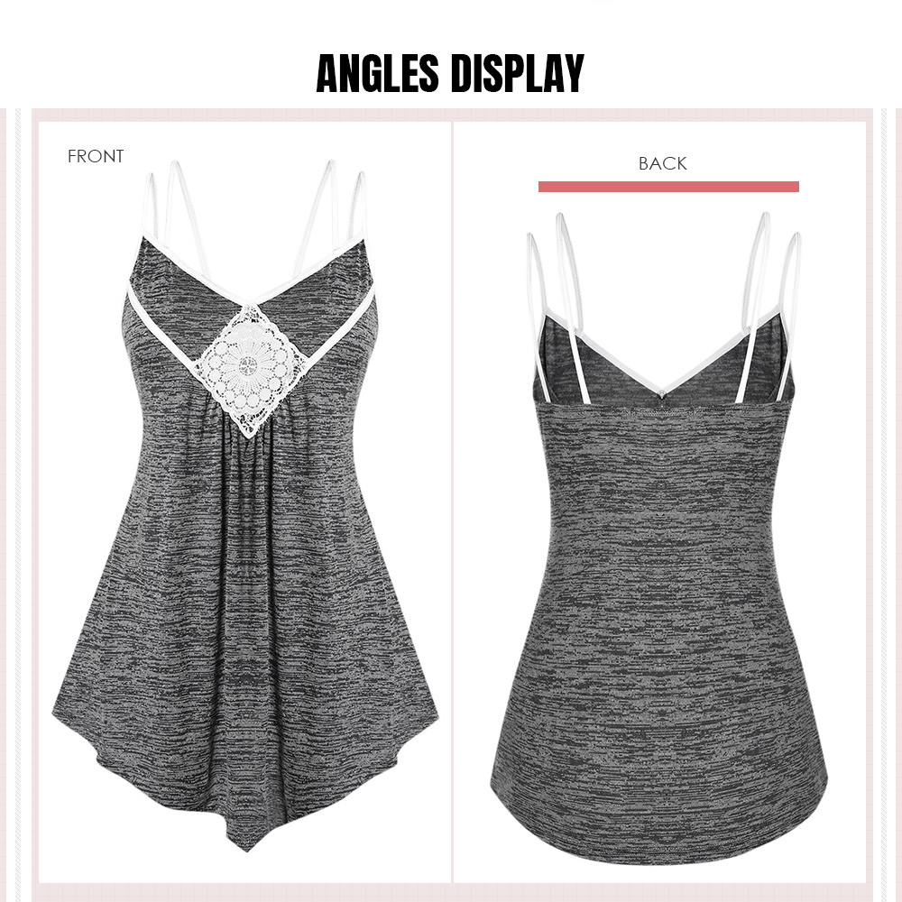 Space Dye Spaghetti Straps Plus Size Tank Top